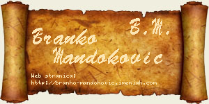 Branko Mandoković vizit kartica